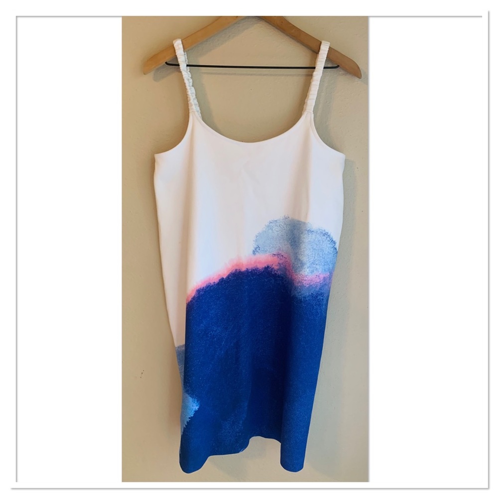 NWT COS Singlet Printed Mini Dress White Pink Multicolour Size Medium